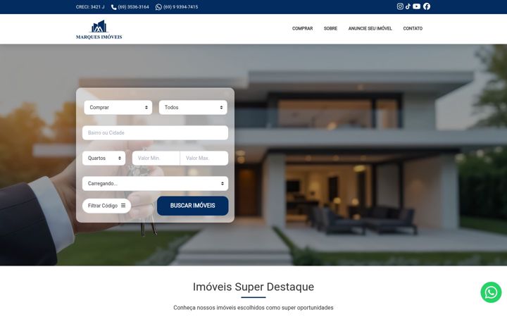 Screenshot of marquesimoveisro.com.br