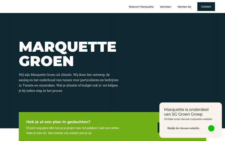 Screenshot of marquette-groen.nl