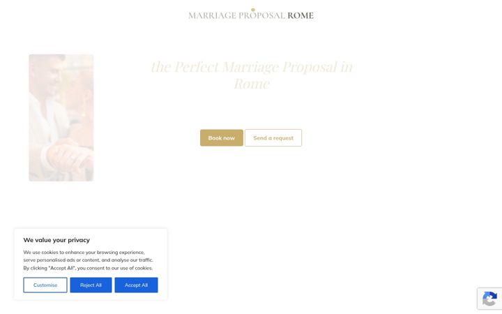 Screenshot of marriageproposalrome.com