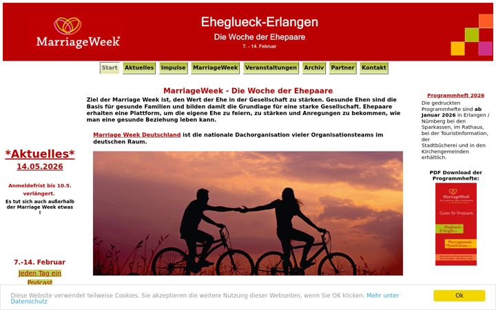 Screenshot of marriageweek-erlangen.de