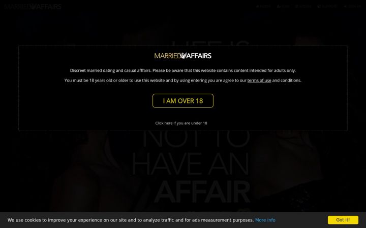 Screenshot of marriedaffairs.co.uk