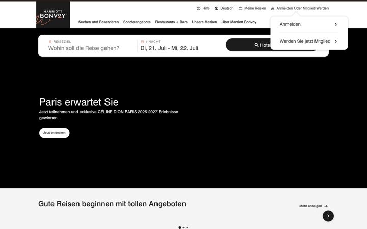 Screenshot of marriott.de