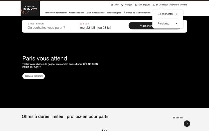 Screenshot of marriott.fr