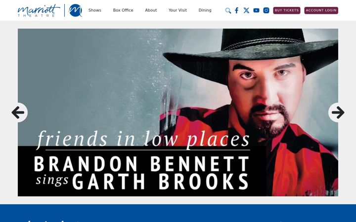 Screenshot of marriotttheatre.com