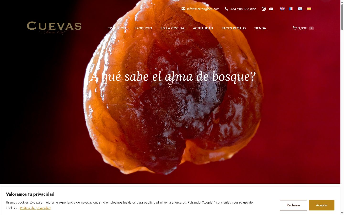Screenshot del banner di consenso mostrato prima di qualsiasi interazione