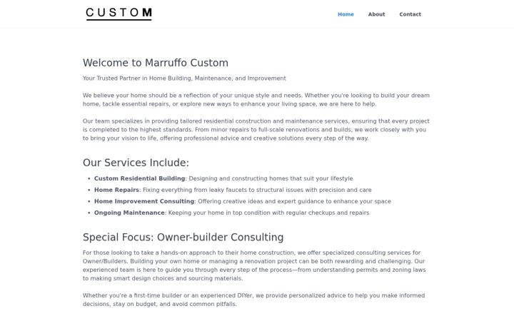 Screenshot of marruffocustom.com