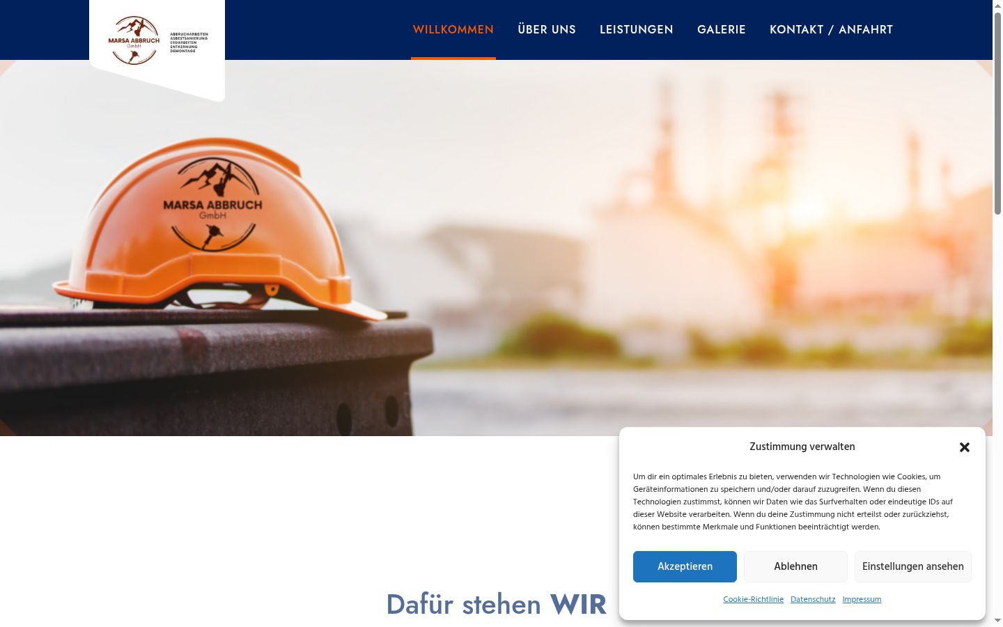 Screenshot del banner di consenso mostrato prima di qualsiasi interazione