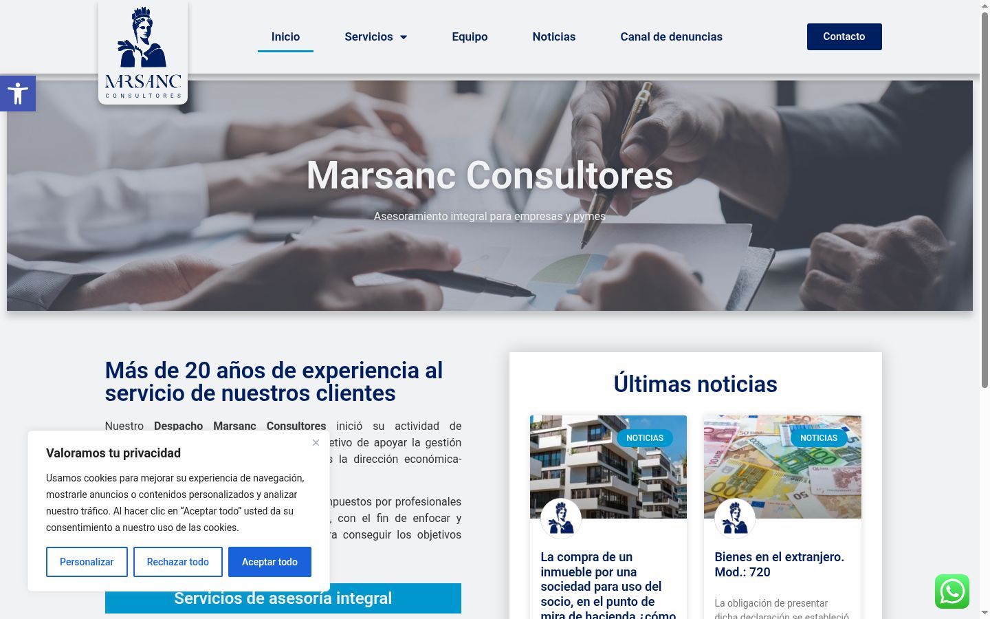 Screenshot del banner di consenso mostrato prima di qualsiasi interazione
