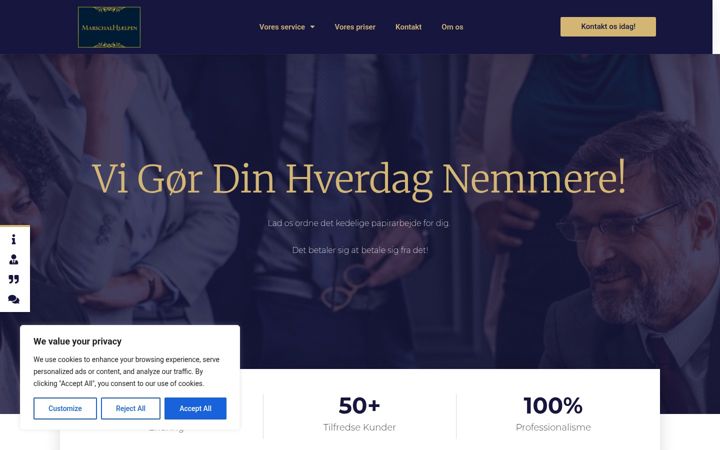 Screenshot of marschalhjaelpen.dk