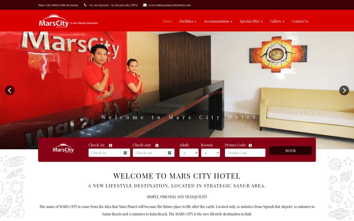 Screenshot of marscityhotel.com