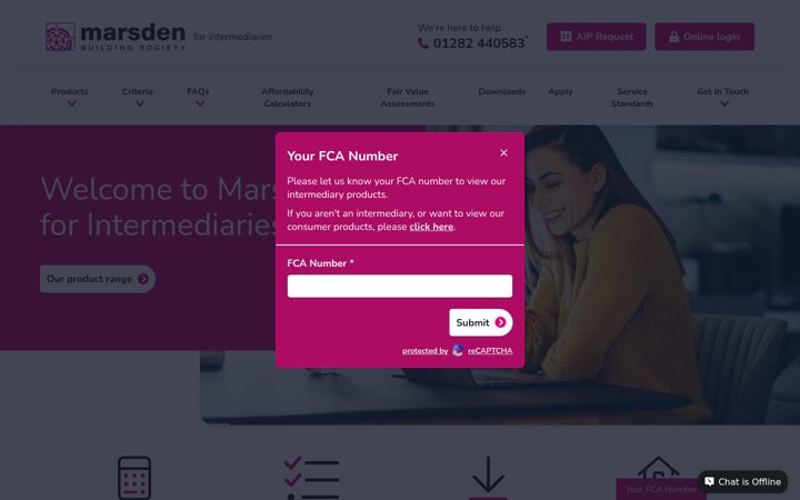 Screenshot of marsdenintermediaries.co.uk