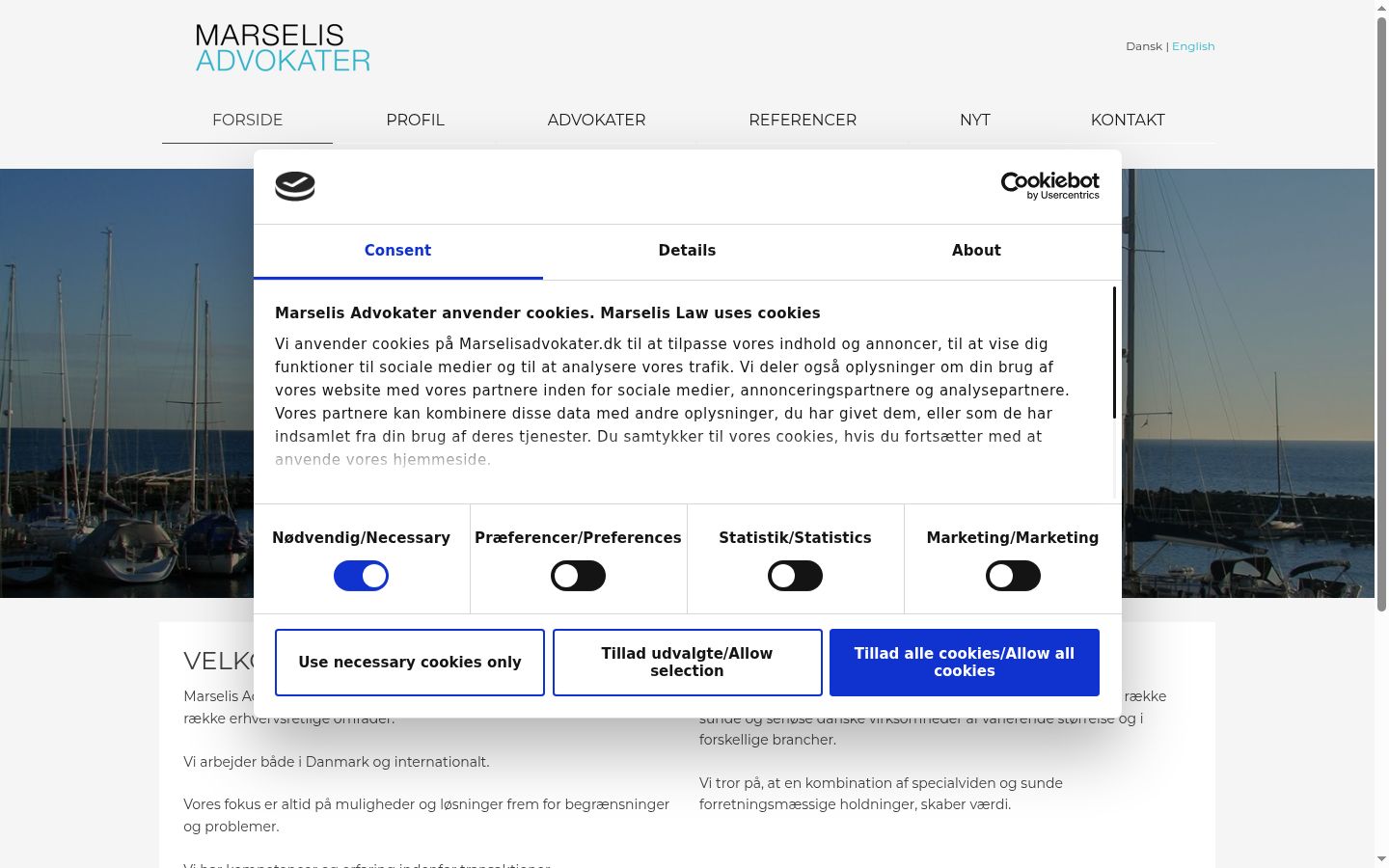 Screenshot of the consent banner shown before any interaction