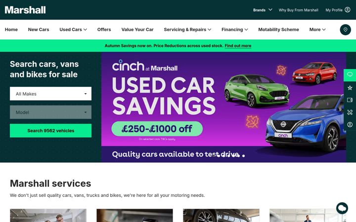 Screenshot of marshall.co.uk
