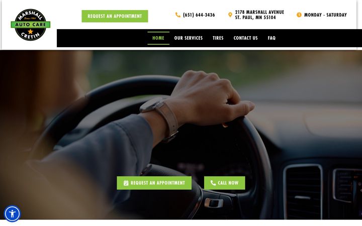 Screenshot of marshallcretinauto.com