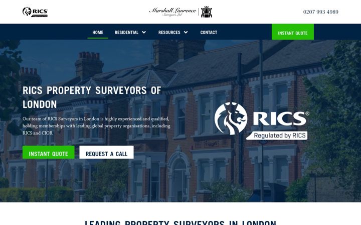Screenshot of marshalllaurencesurveyors.com