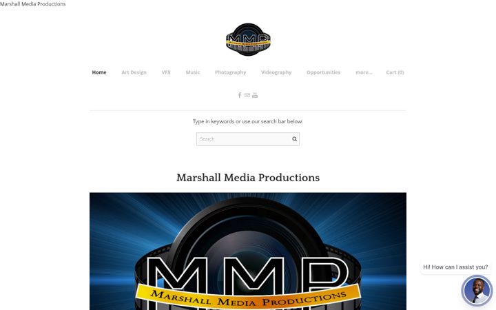 Screenshot of marshallmediaproductions.com
