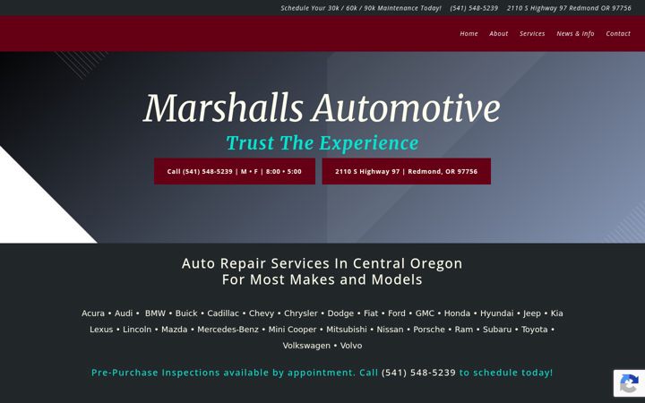 Screenshot of marshallsautomotive.com