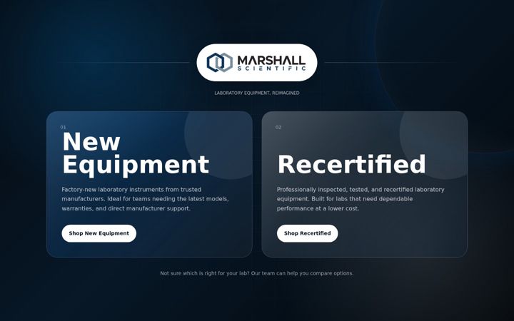 Capture d'écran de marshallscientific.com