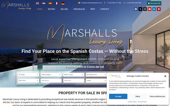 Screenshot of marshallsspain.com