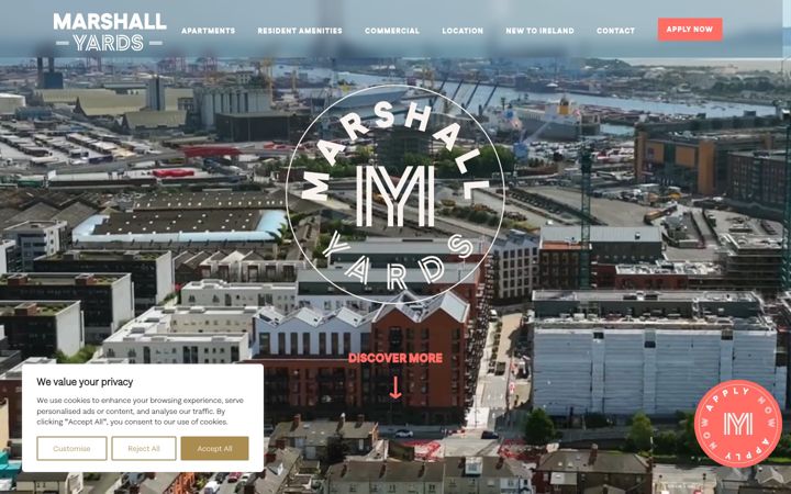 Screenshot of marshallyards.com