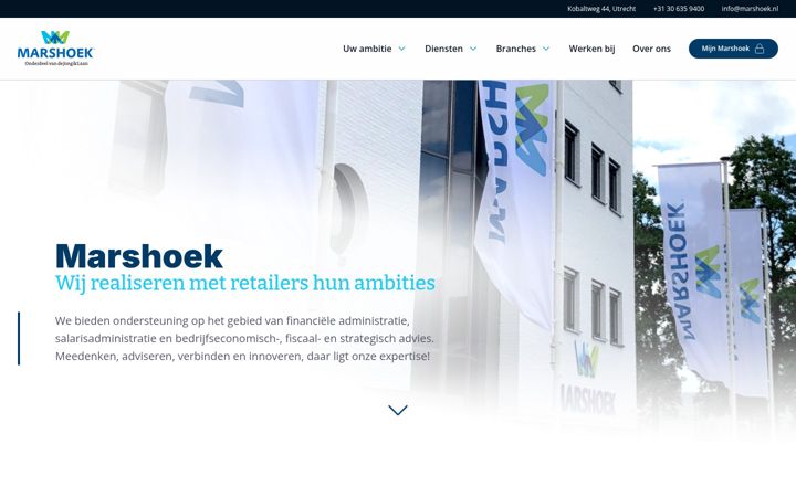 Screenshot of marshoek.nl