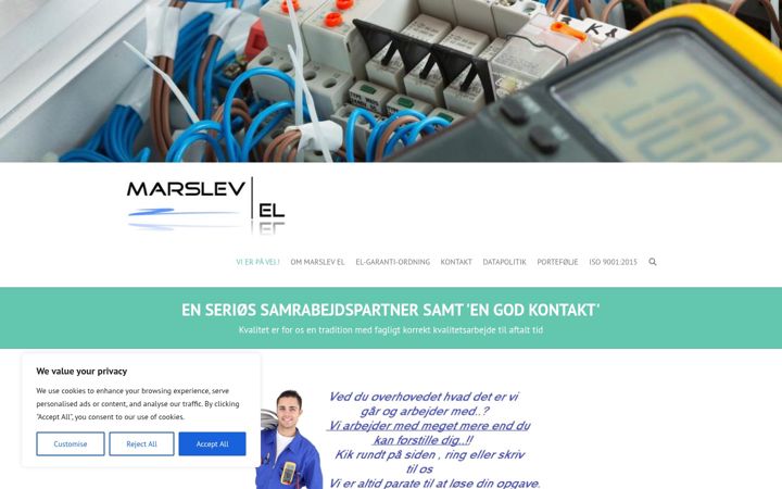 Screenshot of marslev-el.dk