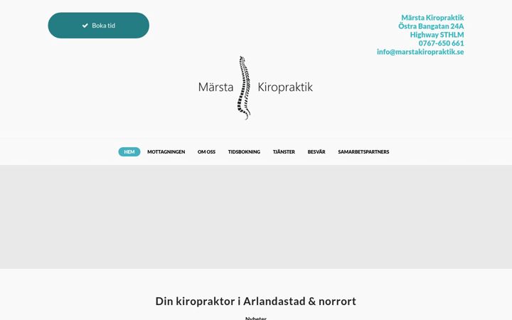 Skärmbild av marstakiropraktik.se