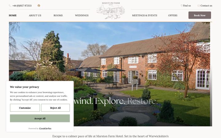 Screenshot of marstonfarmhotel.co.uk