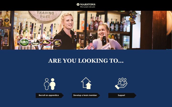 Screenshot of marstonsapprenticeships.co.uk