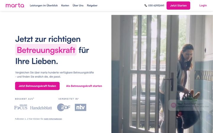 Screenshot of marta.de