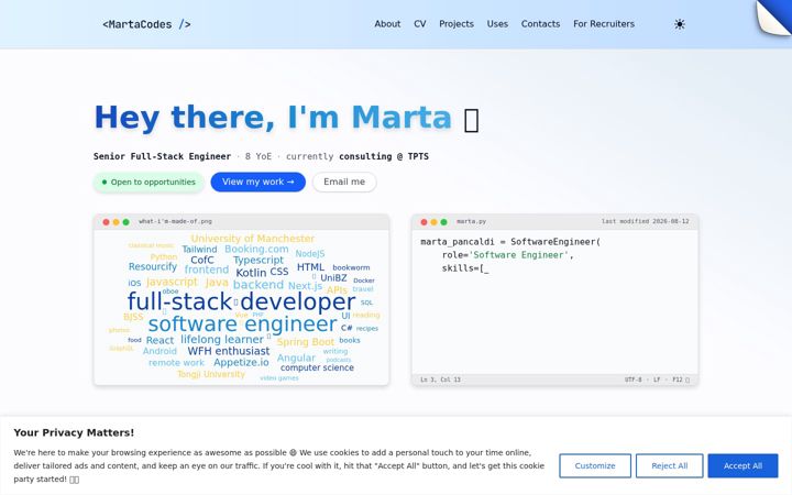 Screenshot of martacodes.it
