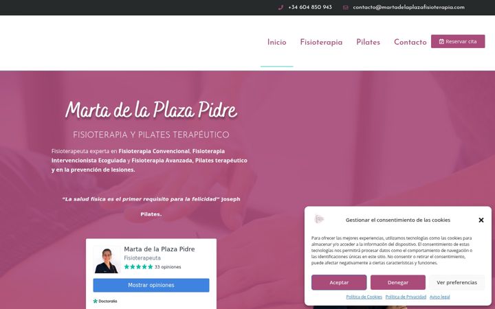 Captura de pantalla de martadelaplazafisioterapia.com