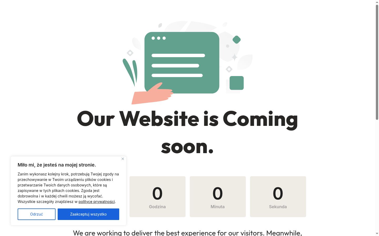 Screenshot del banner di consenso mostrato prima di qualsiasi interazione