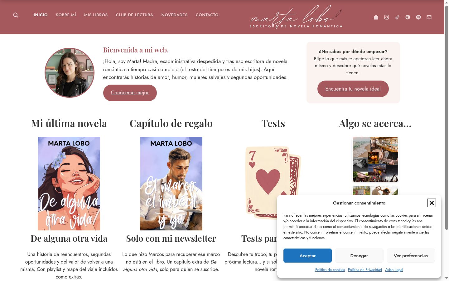 Captura de ecrã do banner de consentimento apresentado antes de qualquer interação