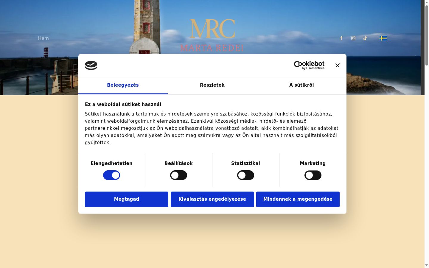 Screenshot del banner di consenso mostrato prima di qualsiasi interazione