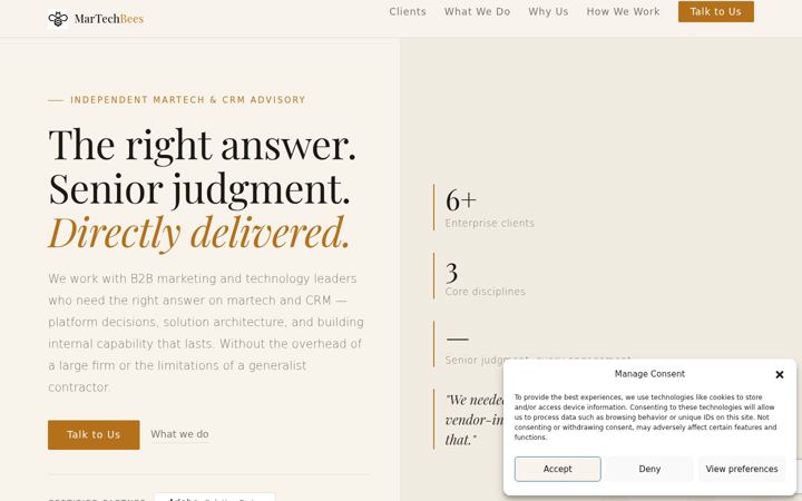 Screenshot of martechbees.com