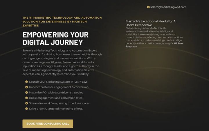 Screenshot of martechwolf.com