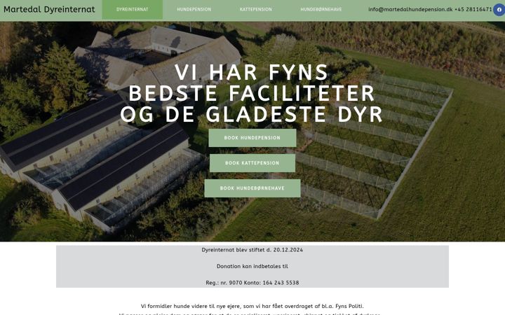 Screenshot of martedalhundepension.dk