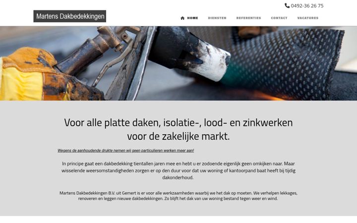 Screenshot of martensdakbedekkingen.nl