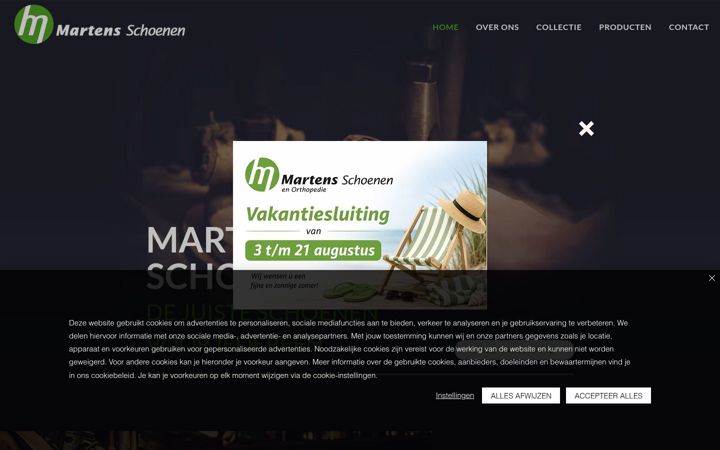 Screenshot of martensschoenen.nl