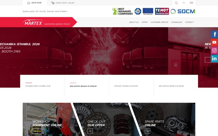 Snímek obrazovky martextruck.com