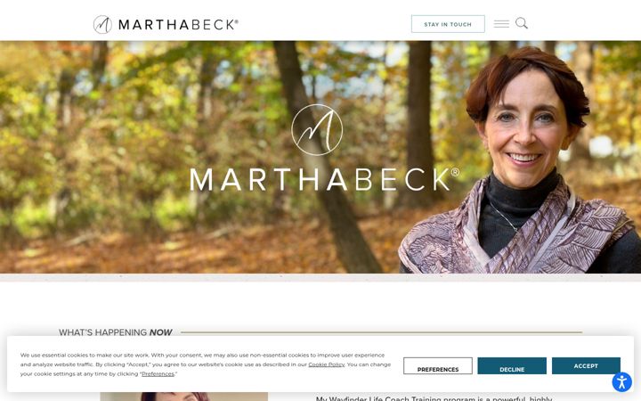 Screenshot of marthabeck.com