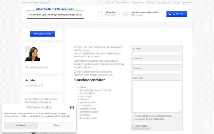 Screenshot of marthabrink.dk