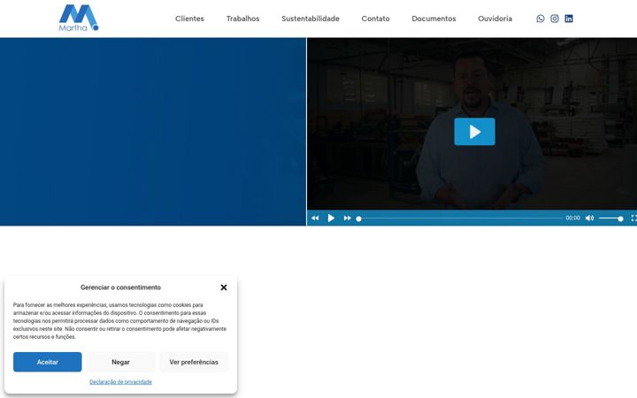 Screenshot of marthaembalagens.com.br