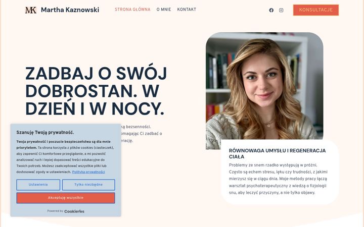Screenshot of marthakaznowski.com