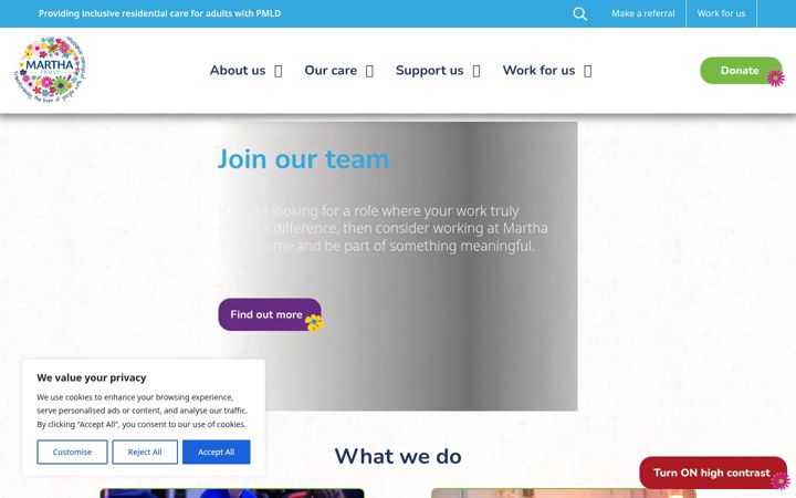 Screenshot of marthatrust.org.uk