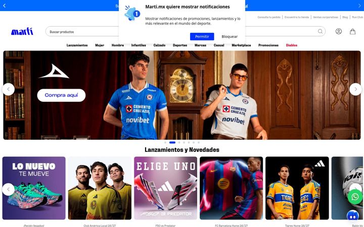Screenshot of marti.mx