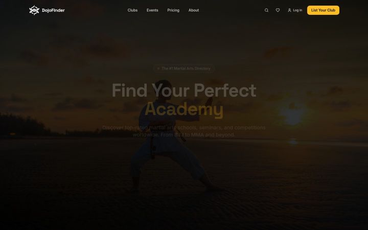 Screenshot of martial-arts-schools.com