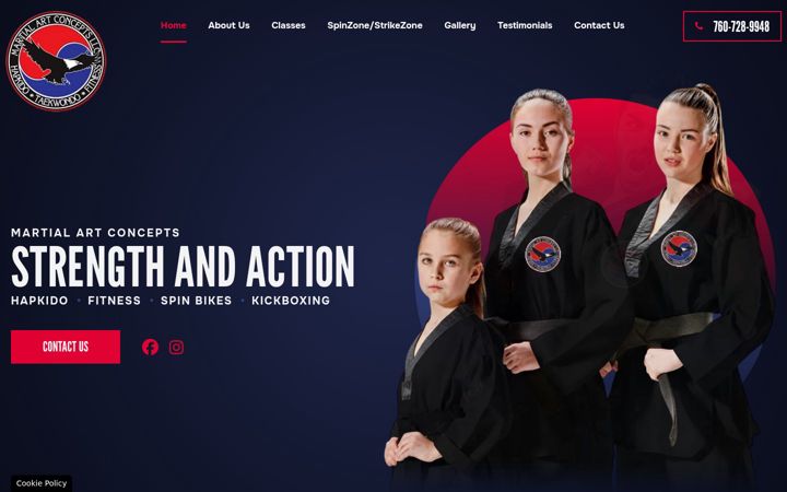 Screenshot of martialartconceptsfallbrook.com