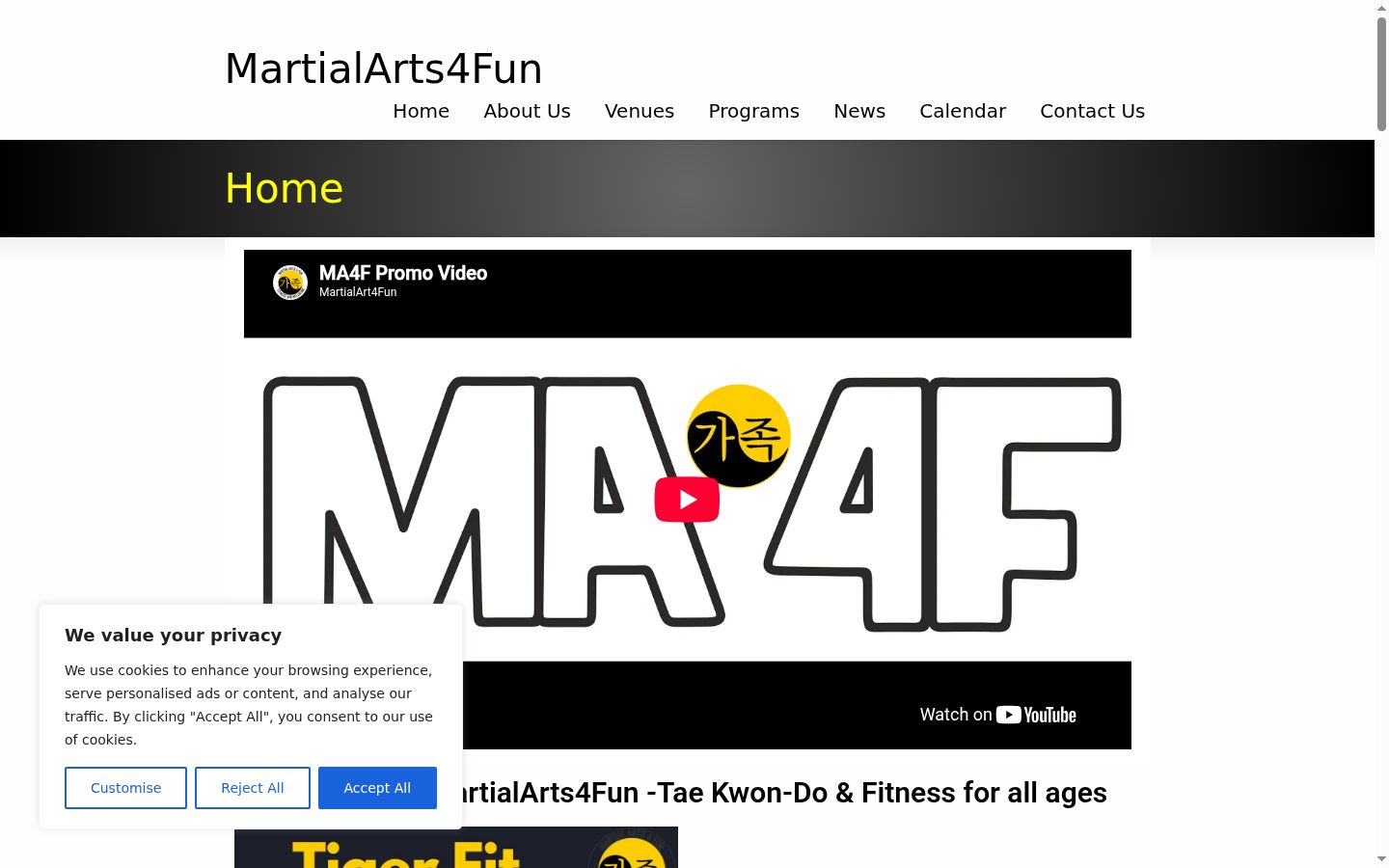 Screenshot of the consent banner shown before any interaction